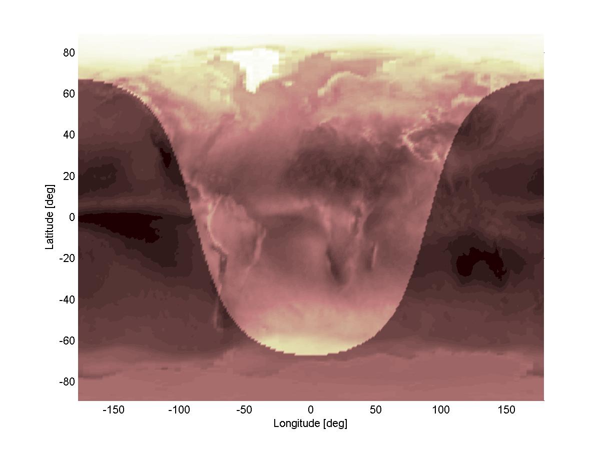 Annual mean reflectivity data of 2001. The sunlit data points are emphasized.